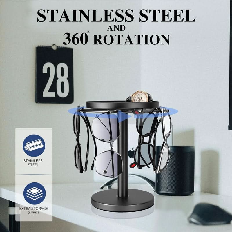 360° Rotating Glasses Stand for Elegant Organization