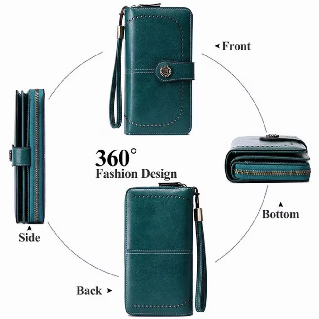 Stylish Leather Wallet with Wristband