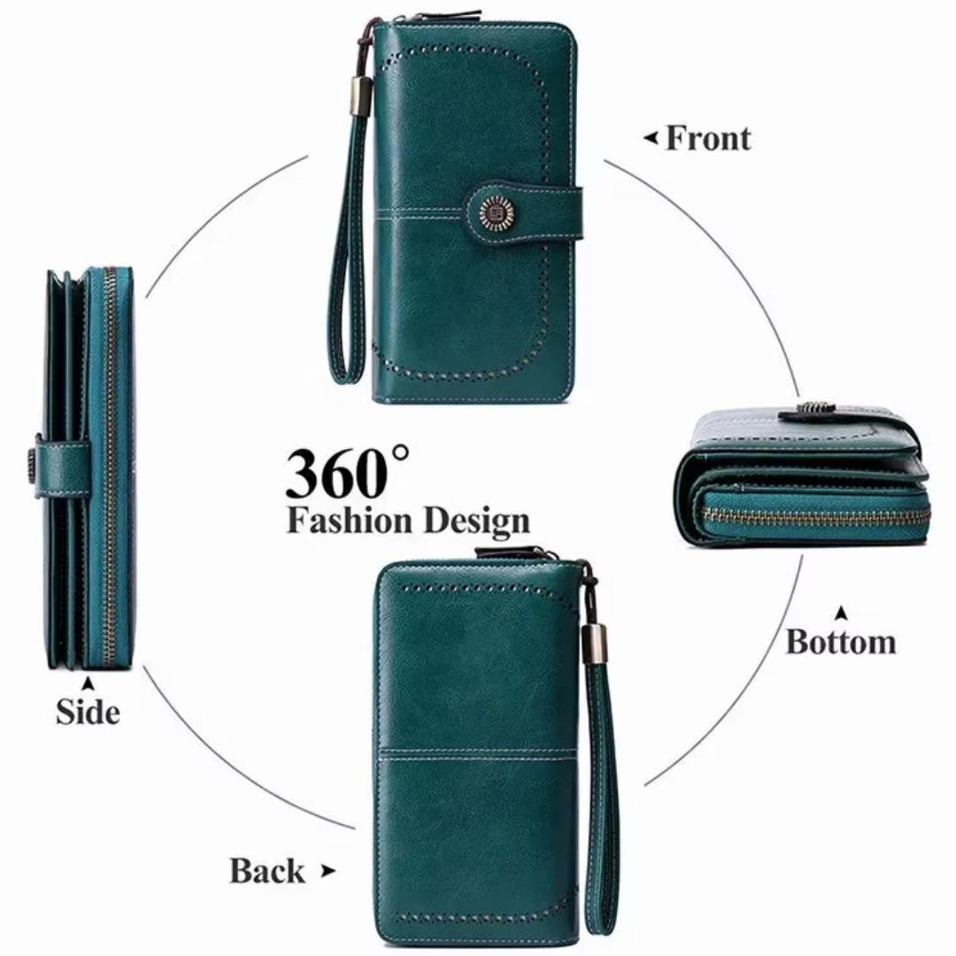 Stylish Leather Wallet with Wristband