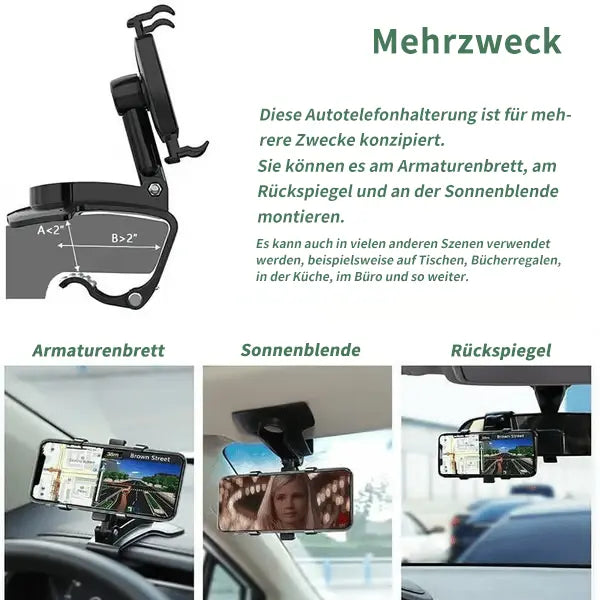 360° Redatable car phone holder – safely & flexibly mountable