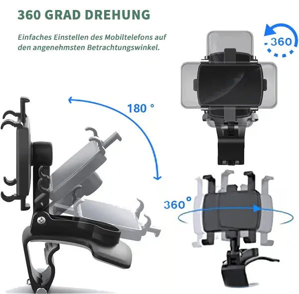 360° Redatable car phone holder – safely & flexibly mountable