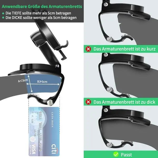 360° Redatable car phone holder – safely & flexibly mountable