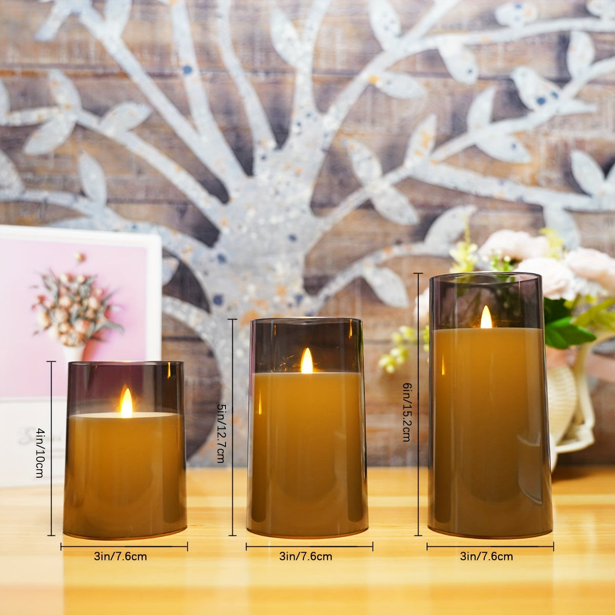 FlamelessGlow – Gray LED Candle with Timer