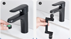 FlexiFlow 360° rotatable and extendable faucet head