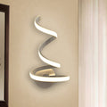 LED Dining Room Wall Light Modernist White Wall Mounted Lamp with Spiral Acrylic Shade
