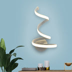 LED Dining Room Wall Light Modernist White Wall Mounted Lamp with Spiral Acrylic Shade