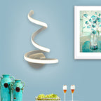 LED Dining Room Wall Light Modernist White Wall Mounted Lamp with Spiral Acrylic Shade