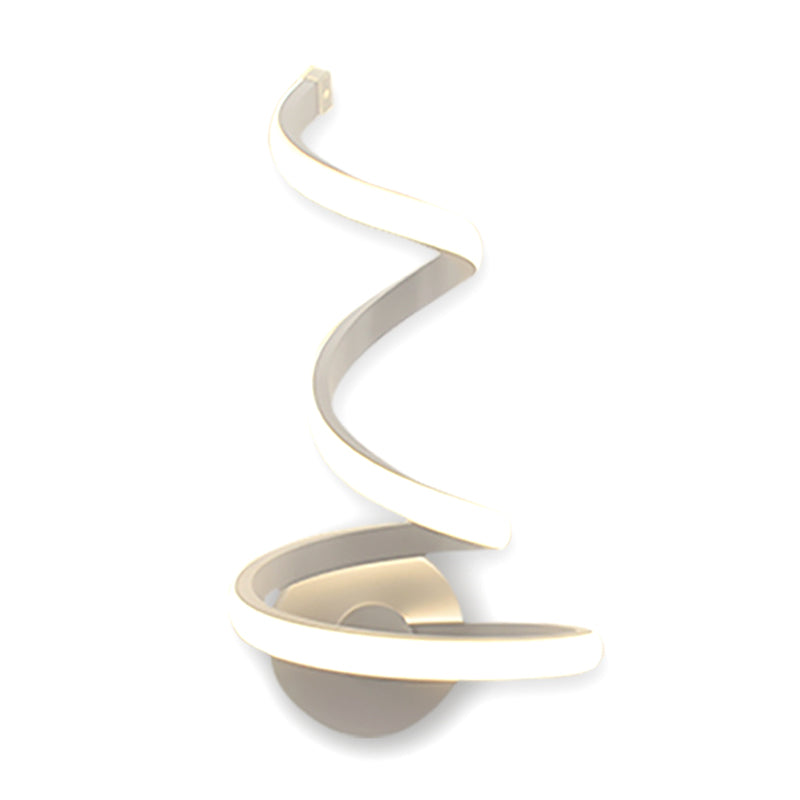 LED Dining Room Wall Light Modernist White Wall Mounted Lamp with Spiral Acrylic Shade