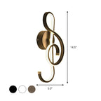 LED Nightstand Wall Lamp Contemporary White/Black/Coffee Wall-mounted Lighting with Spiral-shaped Acrylic Shade, Warm/White Light