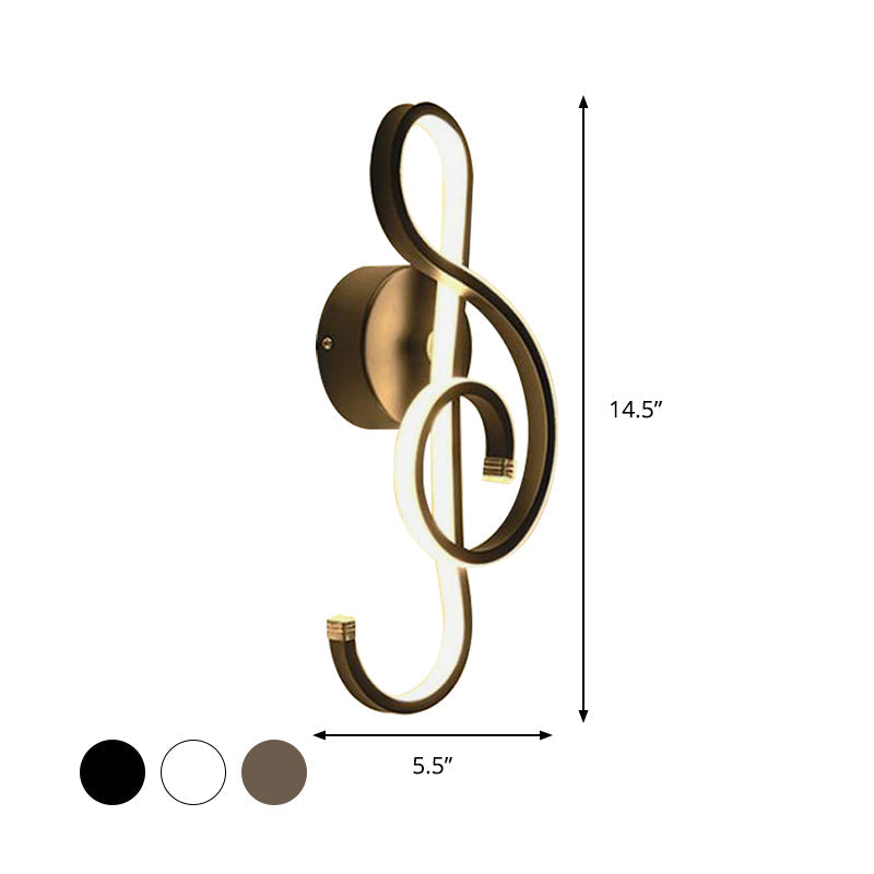 LED Nightstand Wall Lamp Contemporary White/Black/Coffee Wall-mounted Lighting with Spiral-shaped Acrylic Shade, Warm/White Light