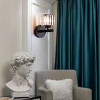 Crystal Glass Wall Light With Modern Arm Design