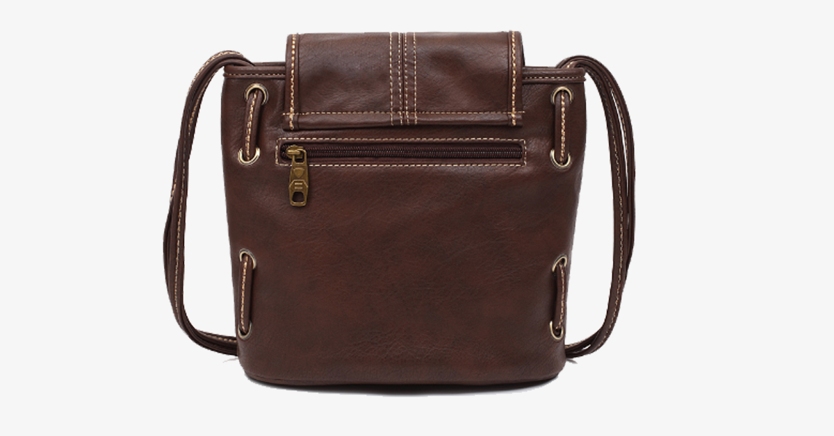 Vintage-style shoulder bags - Genuine brown leather crossbody shoulder bag - Portable handcrafted wallet