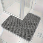 HoekZacht L-shaped Shower Mat – Plush Non-Slip Bath Mat with High Absorbency