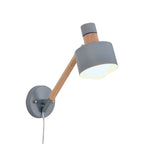 5.5"/6"/7" W Armed Wall Sconce Minimalism Metal 1 Main Wall Mount Lighting in Gray for Living Room