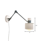 5.5"/6"/7" W Armed Wall Sconce Minimalism Metal 1 Main Wall Mount Lighting in Gray for Living Room