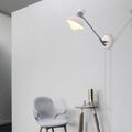 5.5"/6"/7" W Armed Wall Sconce Minimalism Metal 1 Main Wall Mount Lighting in Gray for Living Room