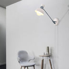 5.5"/6"/7" W Armed Wall Sconce Minimalism Metal 1 Main Wall Mount Lighting in Gray for Living Room