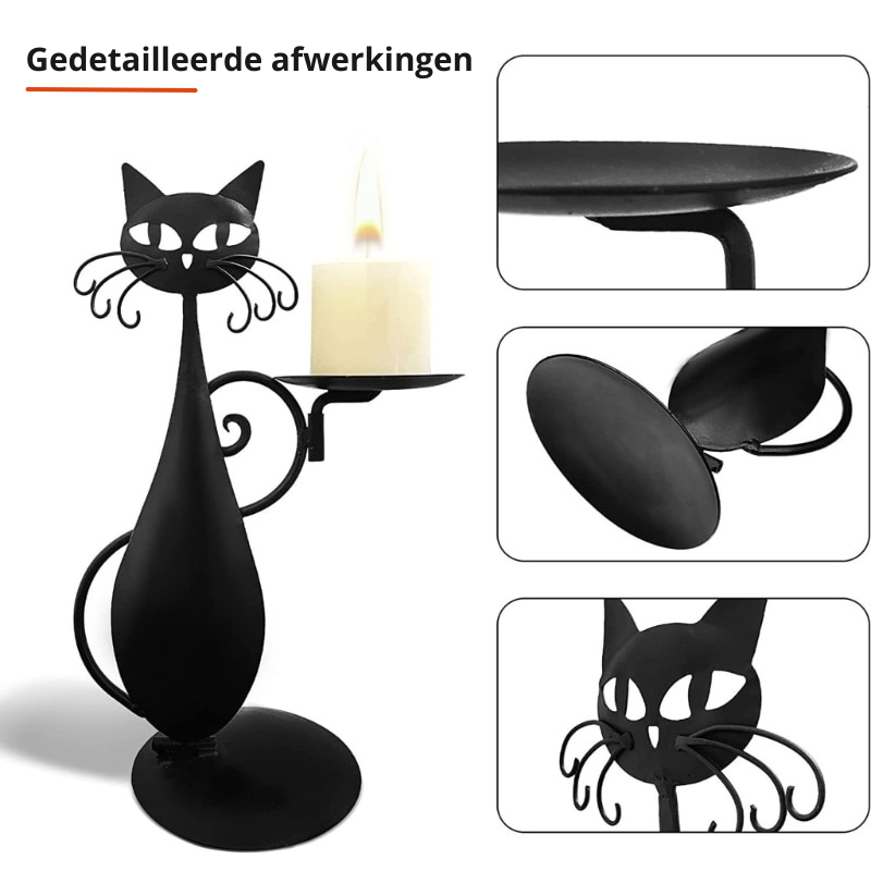 Black Cat Candle Holder | Add a touch of mystique to your interior