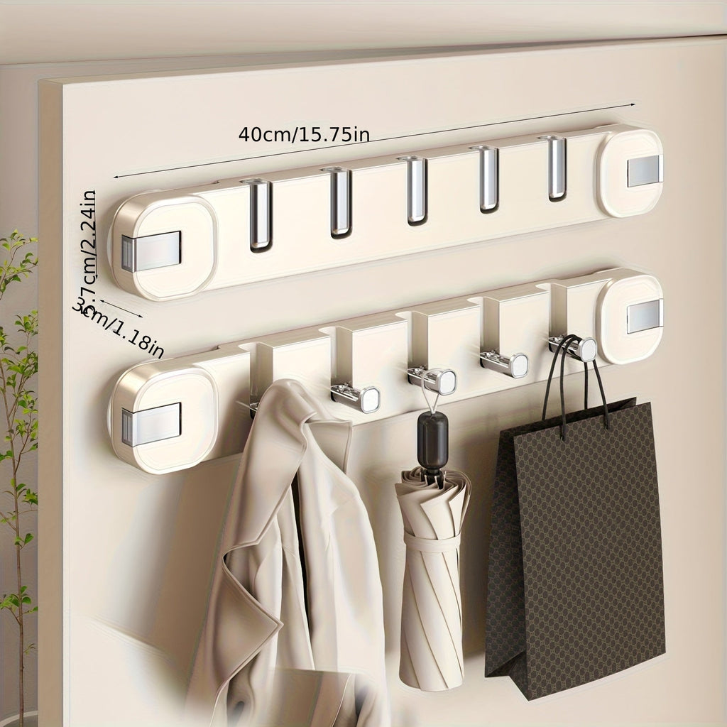 Wall Hook Panel Without Drilling – OrganiserenPlus Hidden 5-Hook Rack