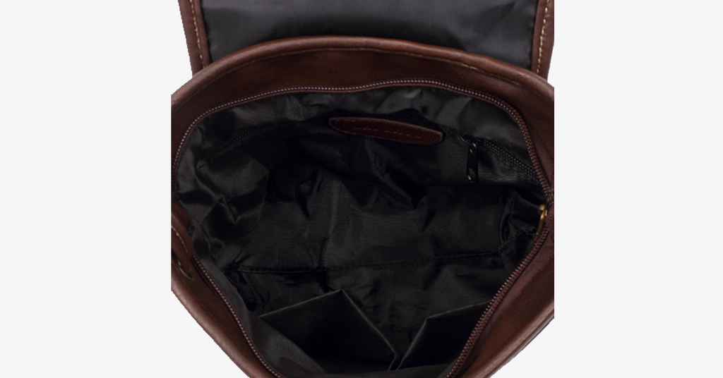 Vintage-style shoulder bags - Genuine brown leather crossbody shoulder bag - Portable handcrafted wallet