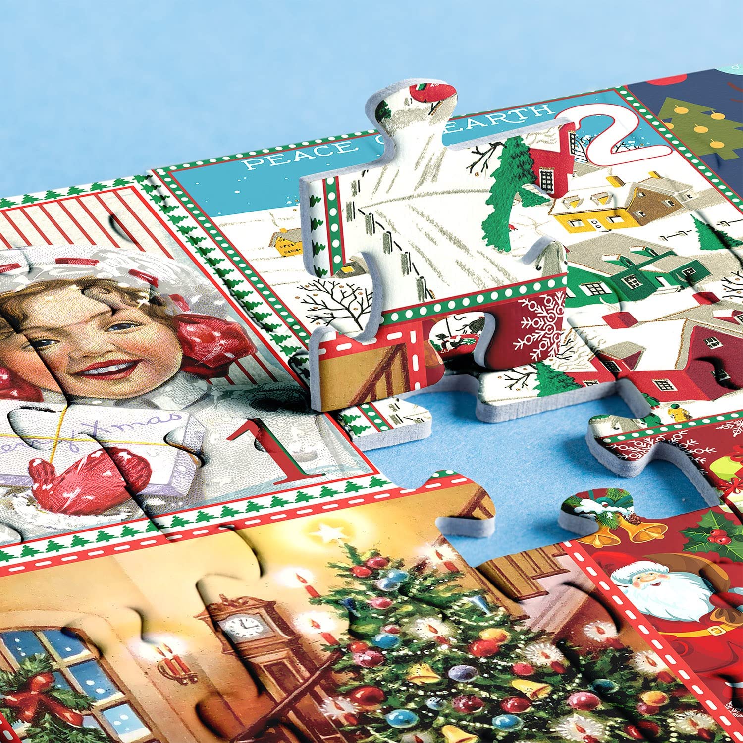 Festive Fireplace Jigsaw Puzzle Christmas Countdown Calendar - Christmas Gift