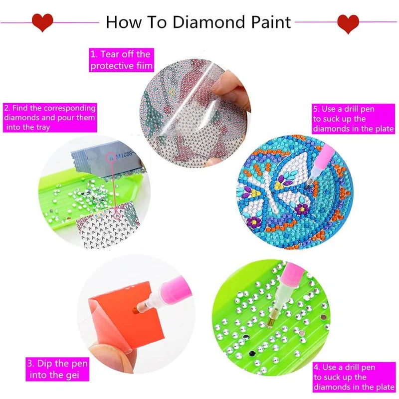 Diamond Crafts Coaster Diamond Painting Coaster (Mandala)