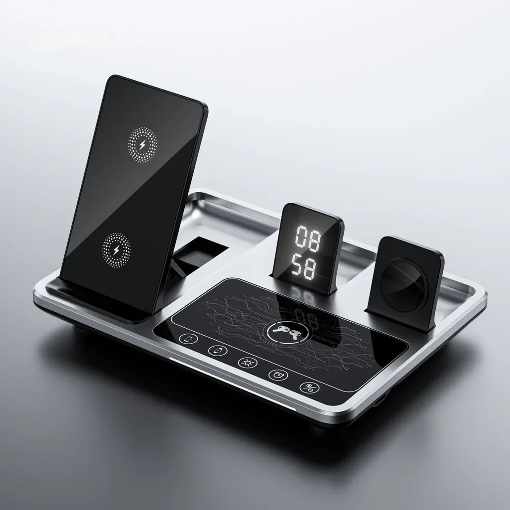 EasyCharge - 4-in-1 Wireless Charging Station for iPhone, Apple Watch and AirPods - Fast and Efficient Charger