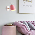 Gray/White/Pink/Yellow/Blue/Green Cone Wall Lamp Minimalist Metal 1 Light Wall Mount Lamp for Nightstand
