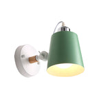 Gray/White/Pink/Yellow/Blue/Green Cone Wall Lamp Minimalist Metal 1 Light Wall Mount Lamp for Nightstand