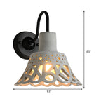 8.5"/9.5"/10" Width Goose Neck Wall Light Modernist Cement 1 Light Wall Mounted Fixture in Gray