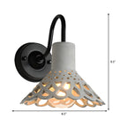 8.5"/9.5"/10" Width Goose Neck Wall Light Modernist Cement 1 Light Wall Mounted Fixture in Gray