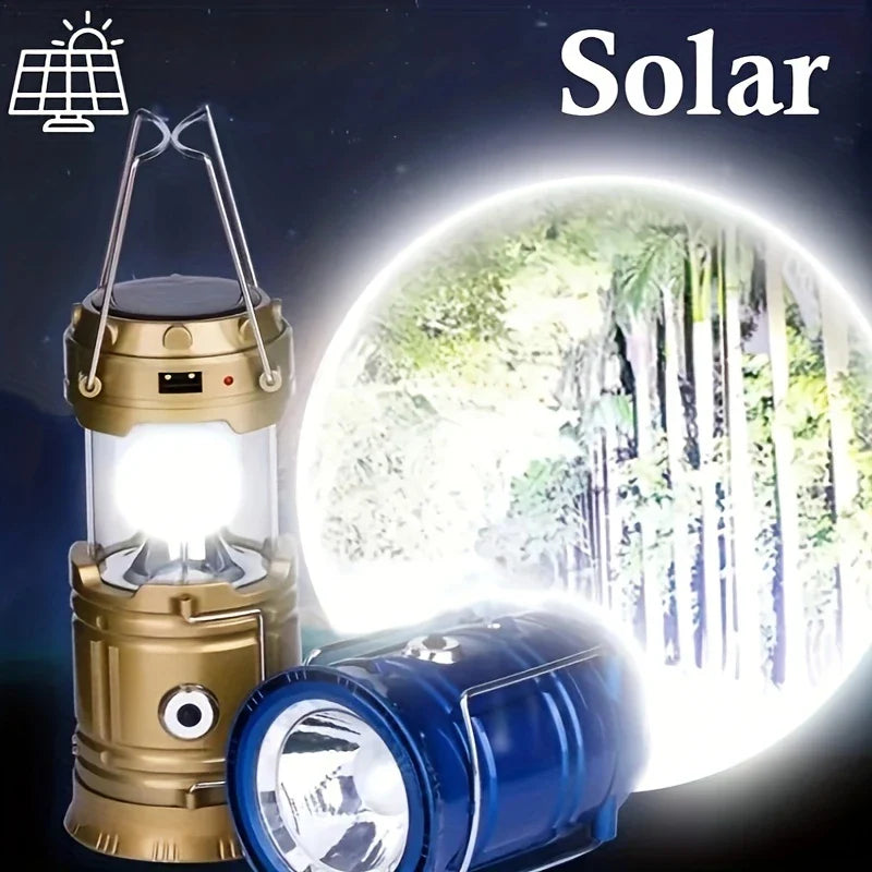 Solar Camping Lamp with USB Charging – Portable LED Lantern for Outdoor Activities and Emergencies