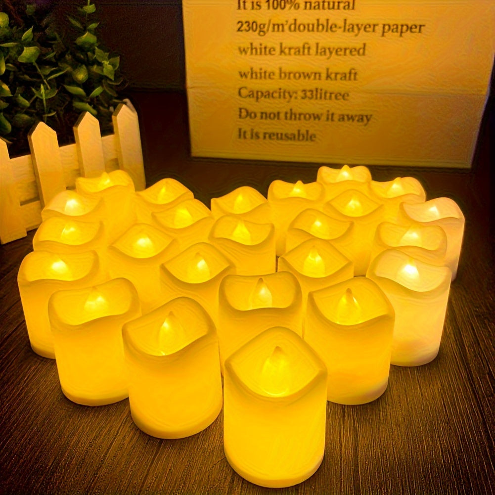 24/50/100 Pack flameless LED candles – battery-operated flickering tealights, smokeless and romantic for weddings and engagements