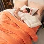 Solid thick double-sided velvet cube blanket