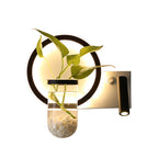 Round/Square Bedroom Wall Lamp Industrial Clear Glass LED Black Wall Lighting in Warm/White Light