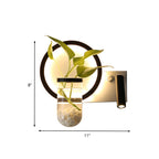 Round/Square Bedroom Wall Lamp Industrial Clear Glass LED Black Wall Lighting in Warm/White Light