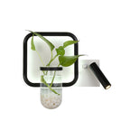 Round/Square Bedroom Wall Lamp Industrial Clear Glass LED Black Wall Lighting in Warm/White Light