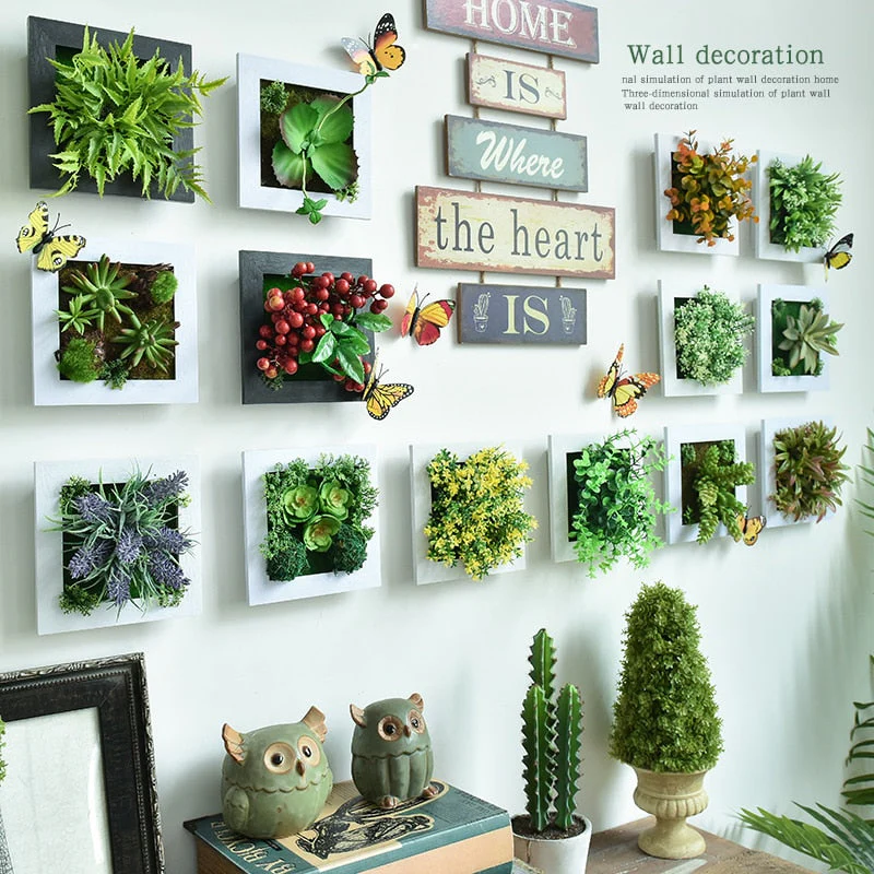 GreenFrame Wall Decoration – 3D Art Plant in Modern Hanging Frame