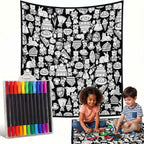 DIY Drawing Blanket – Customizable Plush Doodle & Coloring Blanket