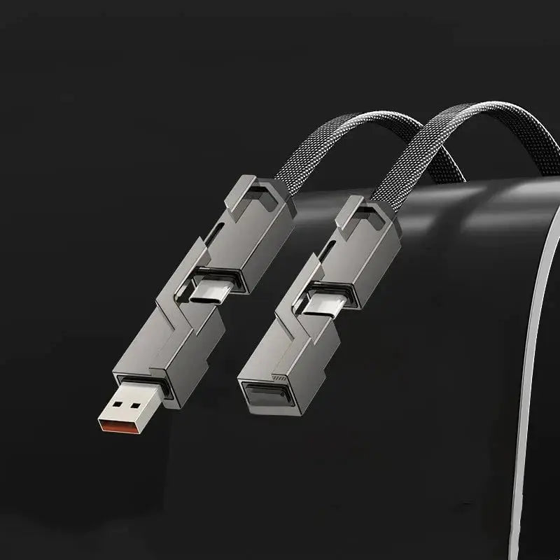 4-in-1 Multi-device Charging Cable — Fast Charging with Anti-tangle Design