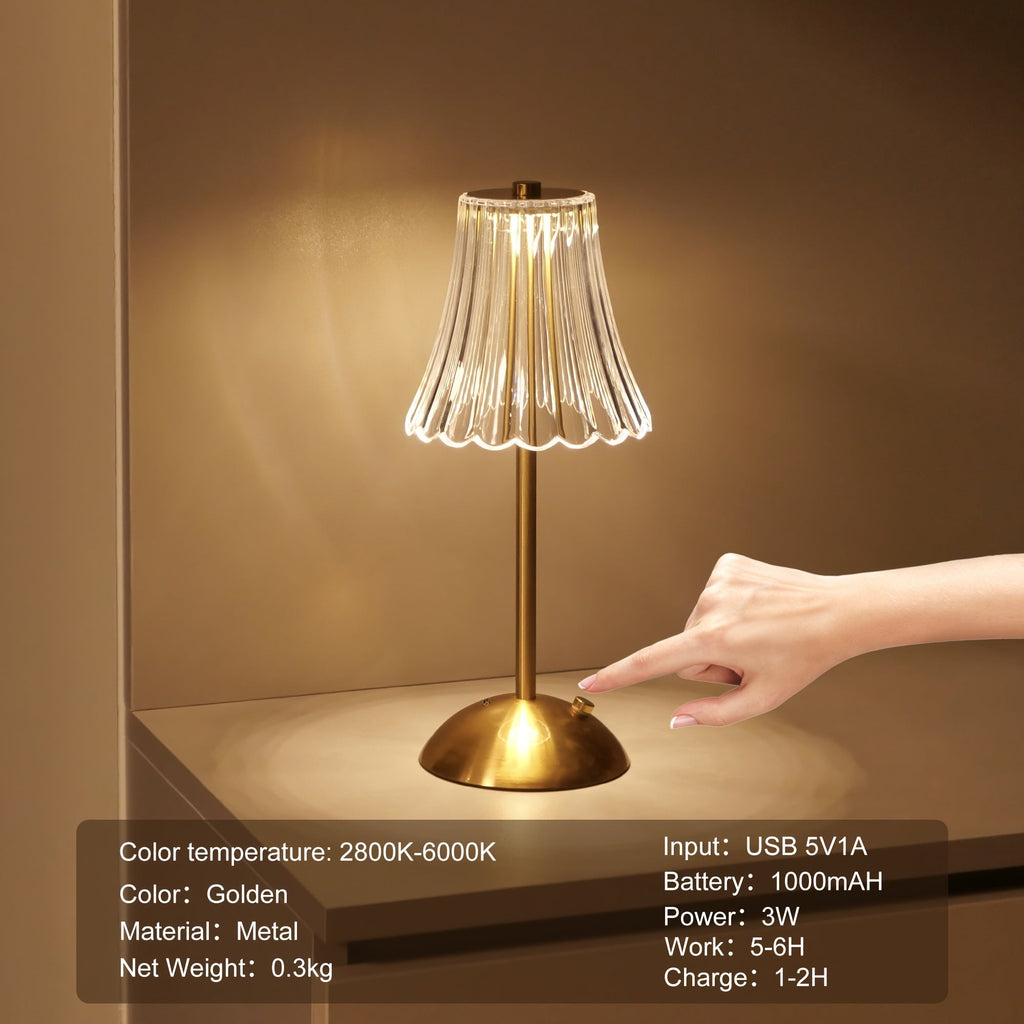 Crystaluxe Lamp - LED Crystal Table Lamp with Touch Function