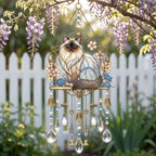 Cat Stained Glass Suncatcher Wind Chime – For Cat Lovers & Pet Owners