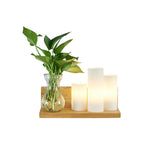 Opal Glass Cylinder Wall Light Industrial 1 Lamp Bedroom LED Wall Lamp in Wood, Left/Right