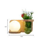 Milk glass surface wall lamp industrial 1 head bedroom LED wall lighting in wood, left/right