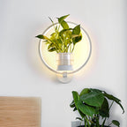 Round/Oval Bedroom Wall Lighting Industrial Metal 1 Lamp Black/White LED Wall Lamp Wall Lamp in Warm/White/3 Color Light