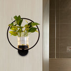 Round/Oval Bedroom Wall Lighting Industrial Metal 1 Lamp Black/White LED Wall Lamp Wall Lamp in Warm/White/3 Color Light