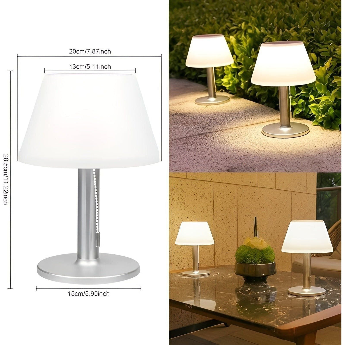 Elegant solid table lamp for outdoor charm