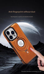 For 17ProMax Magnetic Bracket Phone Case High-end Business Leather Case