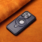 For 17ProMax Magnetic Bracket Phone Case High-end Business Leather Case