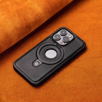 For 17ProMax Magnetic Bracket Phone Case High-end Business Leather Case